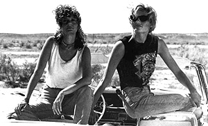 Thelma and Louise movie: Susan Sarandon as Louise Sawyer and Geena Davis as Thelma Dickinson